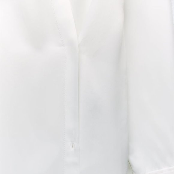 ZARA Minimalist Satin Effect Wrap Shirt/Blouse - NWT - Picture 7 of 10